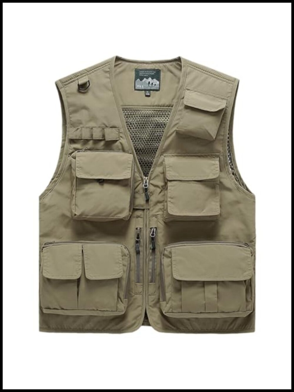 Unisex Lightweight Nylon Utility Vest 15 Pockets Outdoor Travel Work
